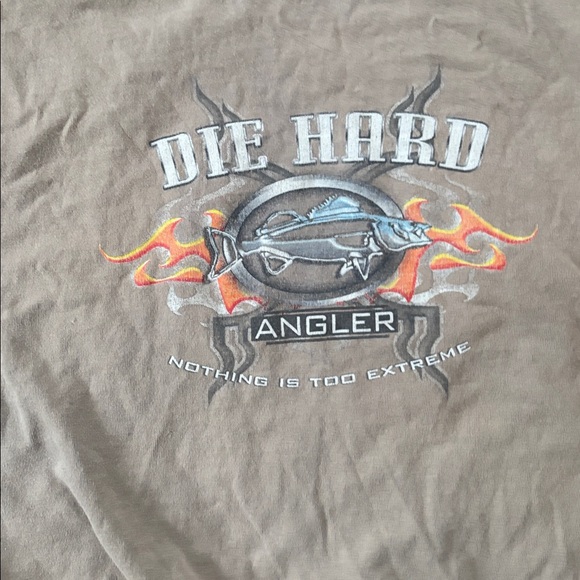 Vintage Gildan Men’s XL Heavy Cotton 2000s Graphic Tan T Shirt - Picture 3 of 4